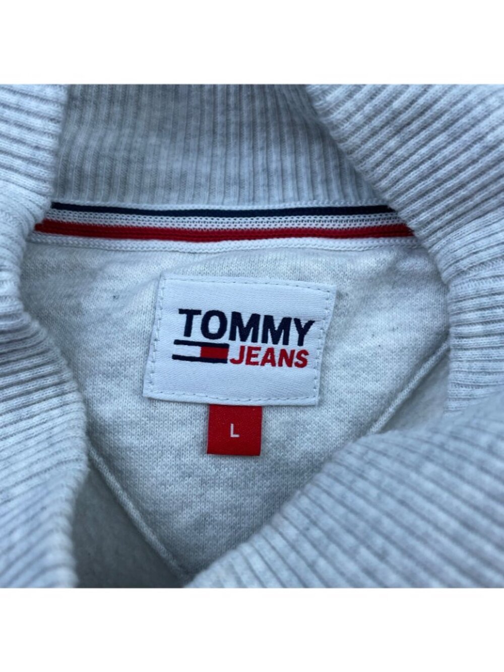 VTG Tommy Jeans Women's Mock Neck Sweatshirt Dress Light Heather Gray • Large - Picture 4 of 8